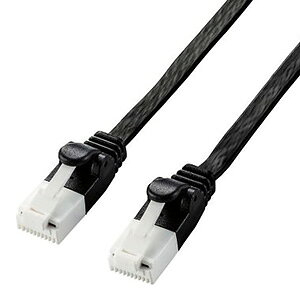 ELECOM LAN�P�[�u�� �t���b�g�^�C�v CAT6A���� ������ �c���܂�h�~�^�C�v ����7m �u���b�N LD-GFAT/BK70