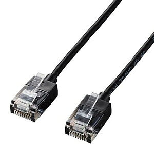 ELECOM LAN�P�[�u�� �X�����^�C�v CAT6A���� ������ ����1m �u���b�N LD-GPASS/BK1