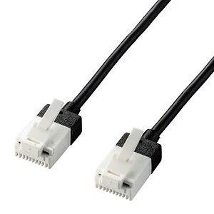 ELECOM LAN�P�[�u�� �X�����^�C�v CAT6A���� ������ �c���܂�h�~�^�C�v ����1m �u���b�N LD-GPASST/BK10