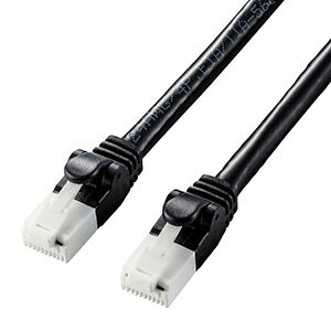 ELECOM LAN�P�[�u�� �X�^���_�[�h�^�C�v CAT6A�Ή� ������ �c���܂�h�~�^�C�v ����1m �u���b�N LD-GPAT/BK10