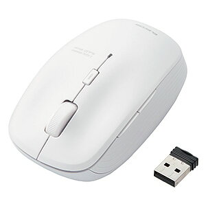 ELECOM �R�ۃ��C�����X�}�E�X ����2.4GHz���� BlueLED���� M�T�C�Y 5�{�^�� �z���C�g M-BL21DBKWH