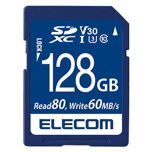 ELECOM SDXC�J�[�h 128GB UHS-U3�EV30�Ή� �f�[�^�����T�[�r�X�t MF-FS128GU13V3R