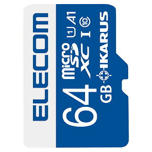 ELECOM microSDXCJ[h 64GB h\IPX7 UHS-U1EA1Ή IKARUSCZXt MF-MS064GU11IKA