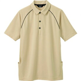 アイトス バックサイドポケット付半袖ポロシャツ(男女兼用) ベージュ 3L AZ76630023L