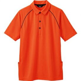 アイトス バックサイドポケット付半袖ポロシャツ(男女兼用) オレンジ LL AZ7663163LL