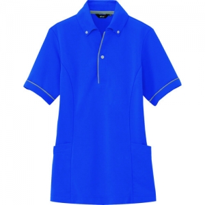 アイトス サイドポケット半袖ポロシャツ(男女兼用) ブルー 3L  AZ76680063L
