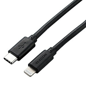 ELECOM LightningP[u TypeC-Lightning 炩^Cv PDΉ 2.0m ubN MPA-CLY20BK