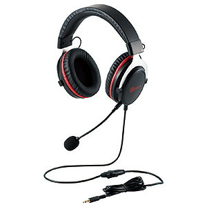 ELECOM �Q�[�~���O�w�b�h�Z�b�g 4�Ƀ~�j�v���O�ڑ� �����I�[�o�[�w�b�h�^�C�v 50mm�h���C�o �u���b�N HS-G40BK