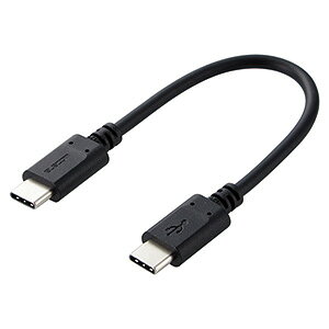 ELECOM USB2.0�P�[�u�� TypeC-TypeC �X�^���_�[�h�^�C�v PD�Ή� ����0.1m �u���b�N MPA-CC01PNBK