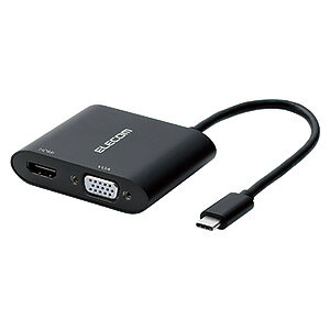 ELECOM Type-CfϊA_v^ TypeC-HDMI&VGA ő3 P[u0.15m AD-CHDMIVGAHBK