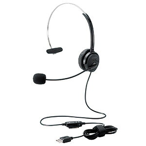 ELECOM �w�b�h�Z�b�g USB�ڑ� �Ў��I�[�o�[�w�b�h�^�C�v 30mm�h���C�o HS-HP29UBK