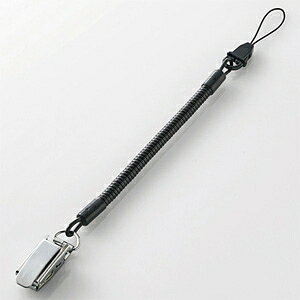 ELECOM �N���b�v�X�g���b�v �X�}�[�g�t�H���p ���͋����N���b�v �ő咷��50cm P-STCM50BK