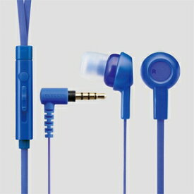 ELECOM マイク付ステレオヘッドホン スマートフォン用 密閉型 耳栓フラットケーブル Y型コード1.2m ブルー EHP-CS3520MBU