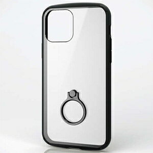 ELECOM ハイブリッドケース ≪TOUGH SLIM LITE≫ 耐衝撃落下防止リング付 ブラック PM-A20BTSLFCRBK