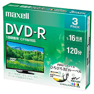 �}�N�Z��������� DVD-R �Ж�4.7GB 1�`16�{���L�^�Ή� CPRM�Ή� 3���� DRD120WPE.3S