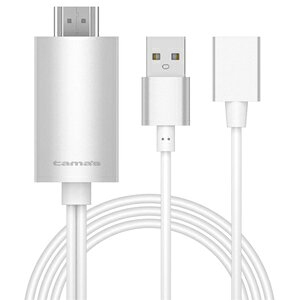 �����d�q�H�� HDMI�P�[�u�� iPhone�EiPad�p �t��HD�Ή� �𑜓x1920×1080�s�N�Z�� �P�[�u����2m �z���C�g TSK72H20W