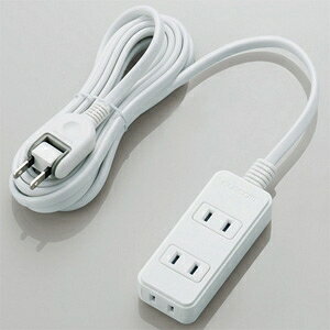 ELECOM �d���^�b�v �X�^���_�[�h�^�C�v 2�s�� 3�� 180°�X�C���O�v���O �R�[�h��3m T-S02N-2330WH