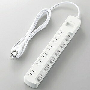 ELECOM �ȃG�l�^�b�v �ʃX�C�b�`�t 2�s�� 6�� 180°�X�C���O�v���O �R�[�h��2m T-E5A-2620WH