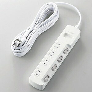 ELECOM ���K�[�h�^�b�v �ʃX�C�b�`�t 2�s�� 4�� 180°�X�C���O�v���O �ق���h�~�V���b�^�[�t T-K6A-2450WH