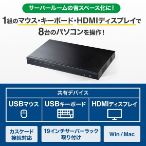 サンワサプライ HDMI対応パソコン自動切替器 当店限定販売 8:1 SW-KVM8HU 爆買いセール