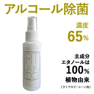 RT100ML65DNZ 電材堂 【アルコール濃度65%】除菌に最適 アルコール製剤65 100ml アルコール消毒液
