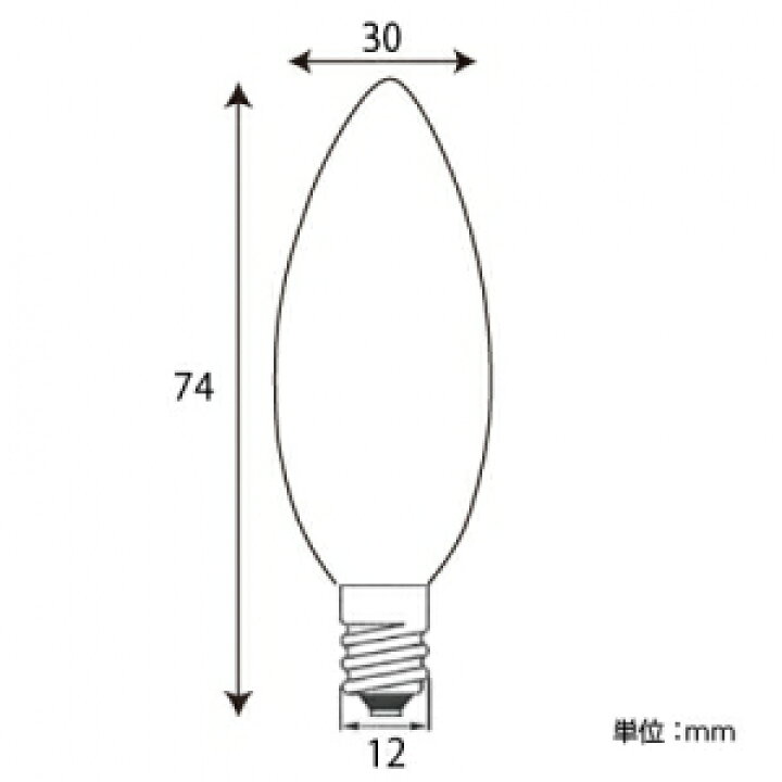 楽天市場】アサヒ ローソク球 C30 110V10W 全光束:50lm 口金:E12 