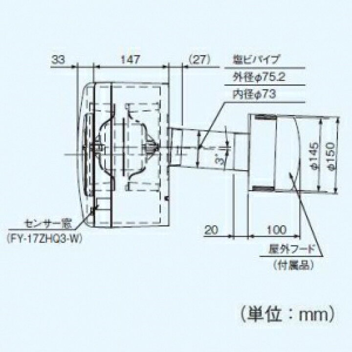 楽天市場】パナソニック 気調・熱交換形換気扇 壁掛形・2パイプ式 手動 