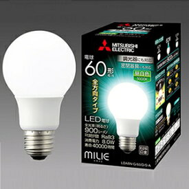 三菱 【ケース販売特価 10個セット】 LED電球 《MILIE ミライエ》 全方向タイプ 一般電球形 60W形相当 全光束900lm 昼白色 調光器対応タイプ E26口金 LDA8N-G/60/D/S-A_set