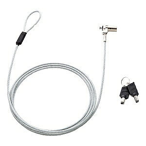 サンワサプライ 超小型シリンダセキュリティ シリンダ錠・ワイヤー一体型 ワイヤー直径4.4mm SL-64