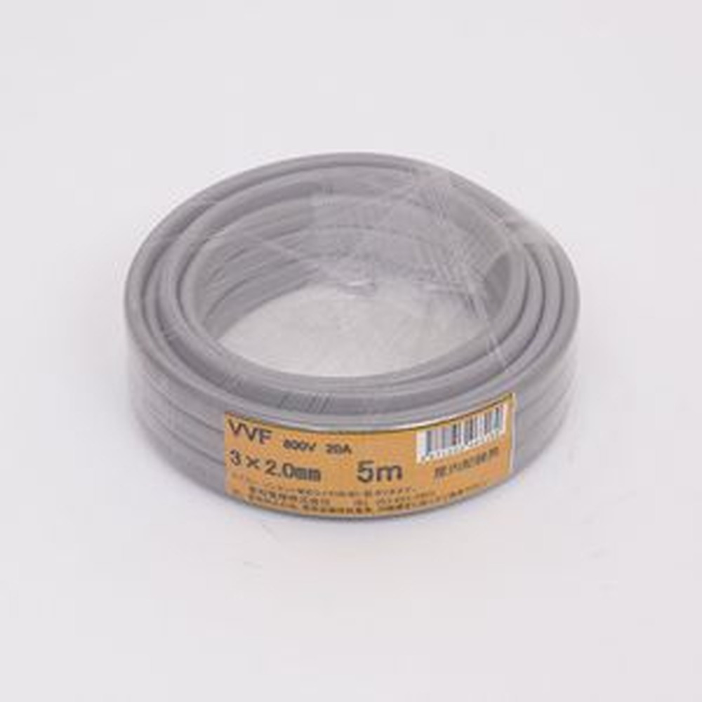 超激安 愛知電線 VVF ケーブル3芯 お値打ち価格で 2.0mm 灰色 VVF3×2.0M05 5m