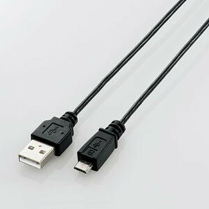 ELECOM microUSB�P�[�u�� �ɍ׃^�C�v 2�d�V�[���h�^�C�v ����1.0m �u���b�N MPA-AMBXLP10BK