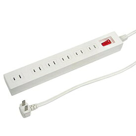 電材堂 集中スイッチ付節電タップ 6個口 コード長2m 612WHDNZ