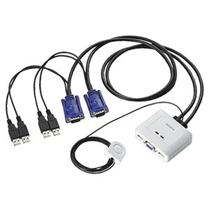 ELECOM パソコン切替器 2台切替 手元スイッチ切替 USB・D-Sub対応 KVM-KUSN