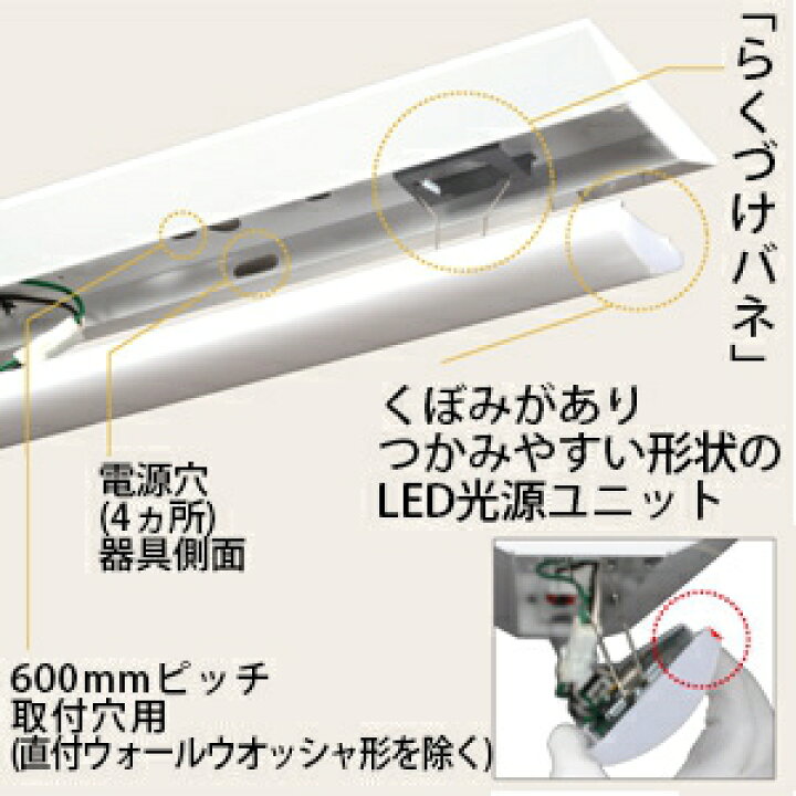 楽天市場】日立 交換形LEDベースライト 《スマートユニット》 40形 直 