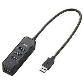 ELECOM USB3.0ハブ バスパワータイプ 4ポート マグネット付 ケーブル長30cm ブラック U3H-T405BBK