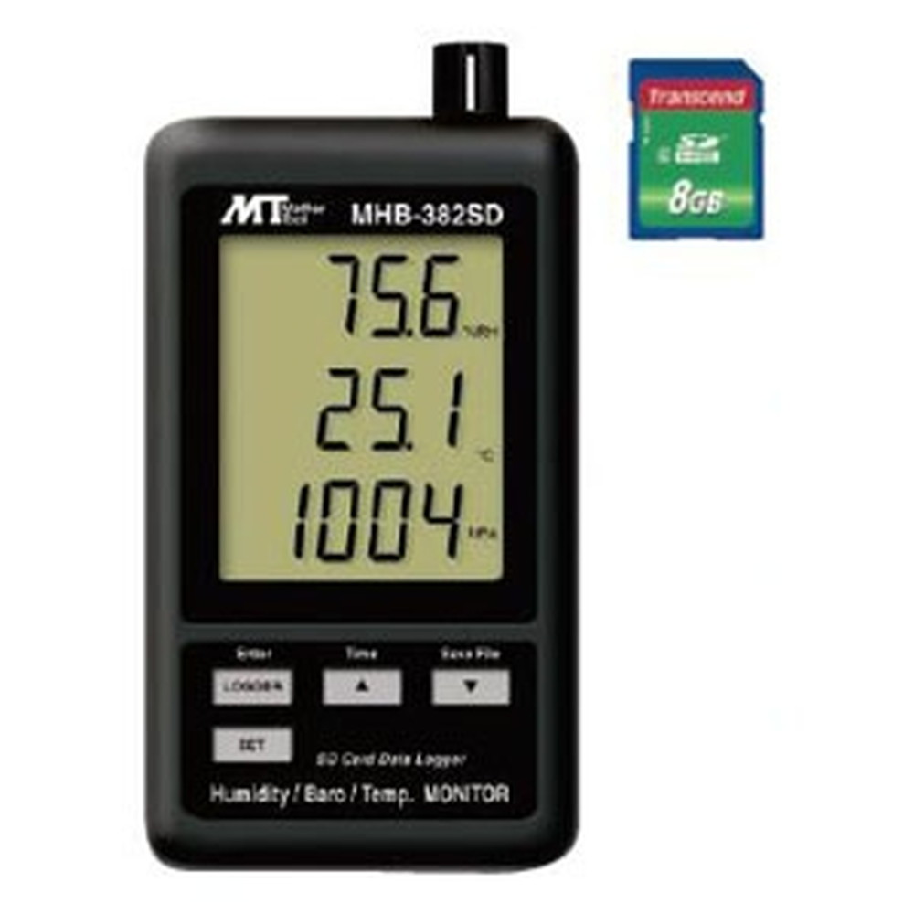 マザーツール デジタル温湿度 気圧計 SDスロット搭載 データロガ機能付 気圧同時表示 品質満点！ MHB-382SD 湿度 52%OFF 温度