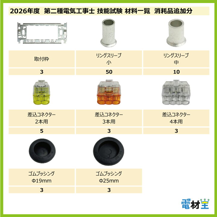 楽天市場】第二種電気工事士 技能試験セット F 2026 全13問対応 電線1 