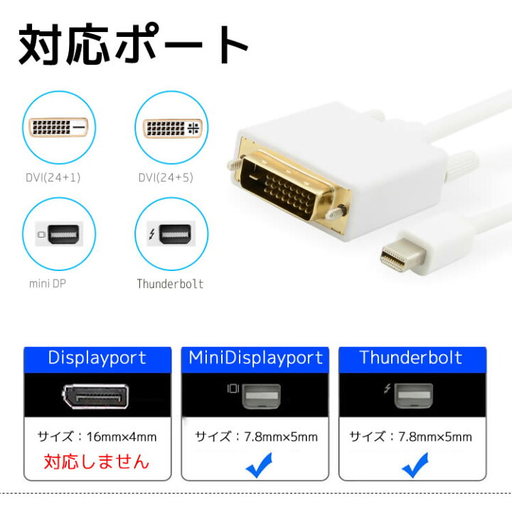 楽天市場】Mini DisplayPort-DVI変換アダプタ mini dp-dviケーブル 