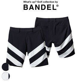 【レビュー特典】BANDEL バンデル ゴルフウェア ショーツ V SWITCH HALF PANTS BGI-3SVSPメンズ ボトムス ハーフパンツ 短パン 半ズボン 軽量 V ライン ロゴ バイカラー BLACKxWHITE WHITExBLACK