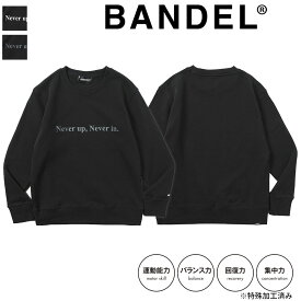 【レビュー特典】バンデル BANDEL GOLF スウェット ゴルフウエア Never up,Never in BG-NUCNS001 ジム トレーニング クルーネック スポーツ ロゴ ブランド オシャレ ブラック 黒 コットン 綿 トップス 長袖 ロングスリーブ