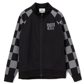 DEVEREUX GOLF デバローゴルフ Back9Run club フルジップジャケット 075754102 ジャケット ブルゾン 羽織り ゴルフ ブラック 2025AWゴルフウェア フルジップ チェッカーフラッグ 希少性 可愛い おしゃれ セットアップ メンズ