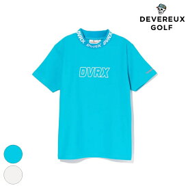 【SS中10％Off】DEVEREUX GOLF デバローゴルフ WOMENS Classic Logo Rib モックネックハートTシャツ 763572090 ゴルフ ゴルフウェア 半袖 レディース ターコイズブルー ホワイトゴルフ用 モックネック Tシャツ 可愛い おしゃれ ロゴ 鹿の子
