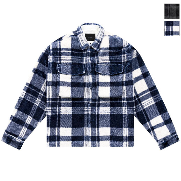 楽天市場 ﾏﾗｿﾝp10倍 Stampd スタンプド シャツ Cropped Plaid Sherpa Button Down Sla M2697bd Blackxgray Plaid Chris Stampd クリス スタンプド トップス 上着 ポケット ジャケット シャツジャケット チェック柄 格子柄 メンズ 男性 ボタンダウン Departmentstores