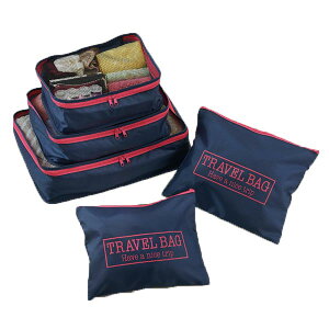 トラベルポーチ 仕分け すっきり 5種 セット 撥水生地 旅行 出張の 荷物整理に最適! 着替え 洗濯物 下着 衣類 インナー 小物 アメニティを目的別に収納 キャリーケース スーツケース ボスト