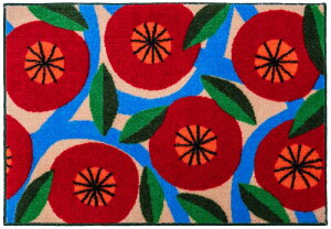 POPPIES 45×65cm 花柄 モダン クリーンテックス 玄関マット マット 室内用 屋内 足ふきマット 洗える 吸水 すべり止め 日本製