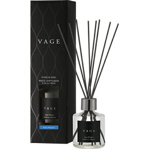 【SG】 6個セット 芳香剤(リードディフューザー) VAGE・バーグ 6167アクアミュゲ(透明感があるフローラルの香り)黒箱 180ml/日本製