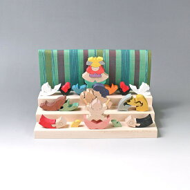 小黒三郎 五月人形 【 里山円武者三段飾り ( 普通垂幕 ) 】 国産 コンパクト おしゃれ 木製 組み木 5月人形 こどもの日 男の子 初節句 端午の節句 卓上 木のおもちゃ 誕生日 ギフト プレゼント 出産祝い U-PLAN 遊プラン KK240