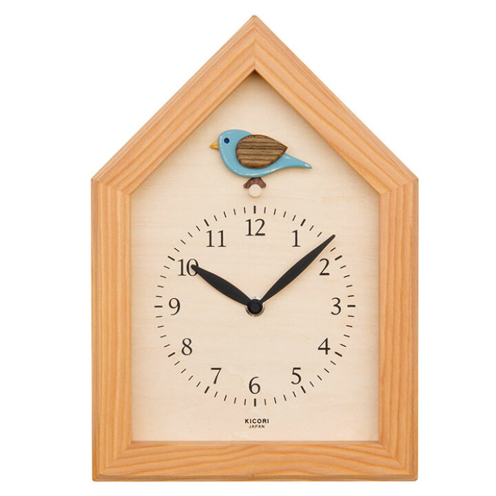 楽天市場】KICORI 青い鳥の時計 k207 （木製 とけい ウッドクロック 新築祝い 壁掛け時計 置き時計 ギフト インテリア 日本製 国産）  児童館 : 木のおもちゃ デポー
