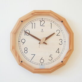 KICORI 森の電葉時計（大） k304 （木製 とけい ウッドクロック キコリ 新築祝い 壁掛け時計 ギフト インテリア 日本製 国産） 児童館