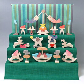 小黒三郎 五月人形 【 円武者三段飾り ( 普通垂幕 ) 】 国産 コンパクト おしゃれ 木製 組み木 5月人形 こどもの日 男の子 初節句 端午の節句 卓上 木のおもちゃ 誕生日 ギフト プレゼント 出産祝い U-PLAN 遊プラン KK133